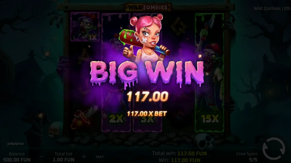 Tampilan visual slot Wild Zombies dengan tema apokaliptik