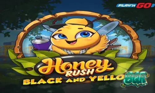 Tampilan visual slot Honey Rush Black and Yellow dengan tema neon urban.